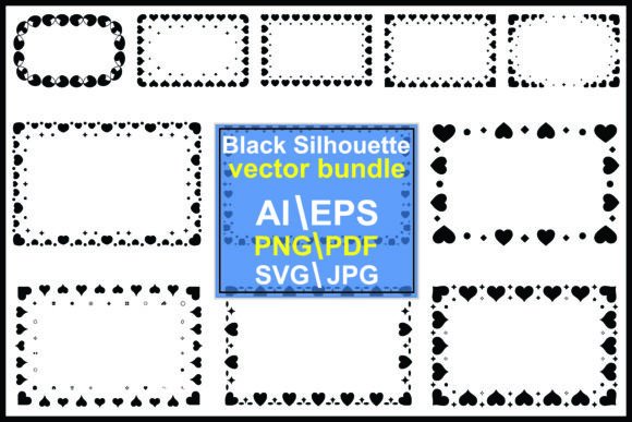 Black Heart and Star Decorative Borders: Elevate Your Designs