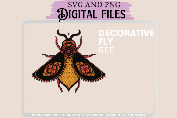Charming Decorative Fly Bee: Creative SVG & PNG Design