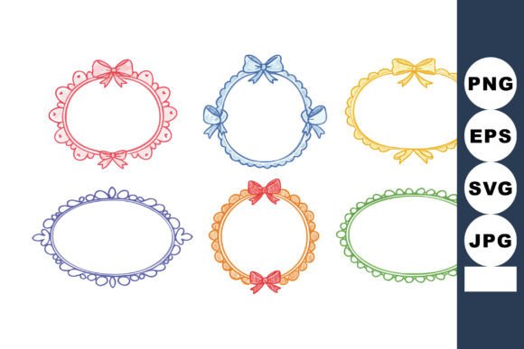 Charming Decorative Oval Frames with Bows for Delightful Designs