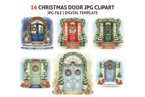 Christmas Decorative Door Clipart JPG: Unlock Festive Charm