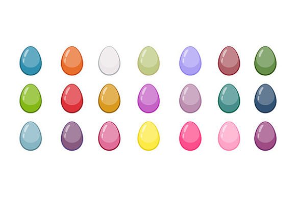 Colorful Flat Decorative Easter Eggs Col: A Modern Asset