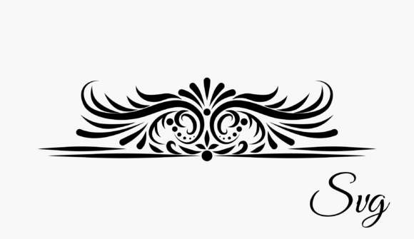 Decorative Black Vector SVG Border in Filigree Style