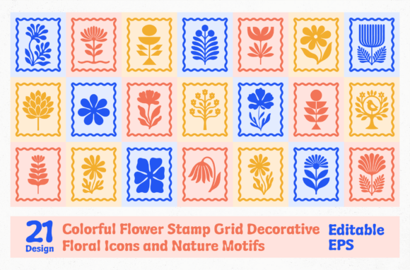 Decorative Floral Icons and Nature Motif: Elevate Your Creative Projects