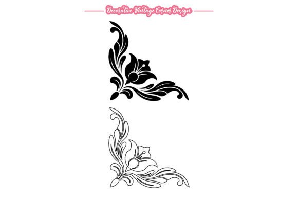 Decorative Victorian Scroll Corner: Vintage Charm for Modern Design