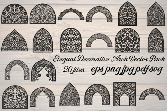 Elegant Decorative Arch Vector Pack: 20 Designs for Any Project
