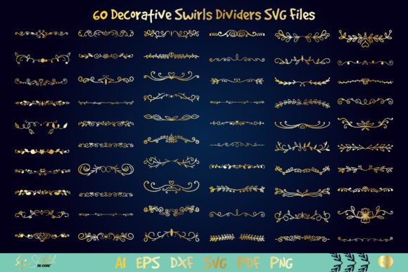 Elegant Decorative Swirls Dividers SVG for Timeless Projects