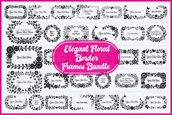 Elevate Your Projects with a Botanical Text Frame Set