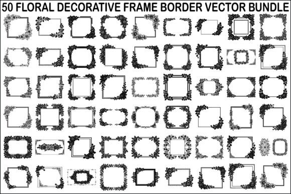 Floral Decorative Frame Vector Bundle