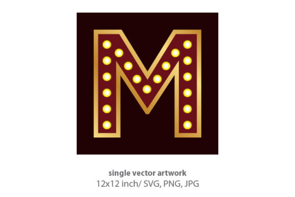 Lights Bulbs Inside Decorative Letter M: A Radiant Design Asset