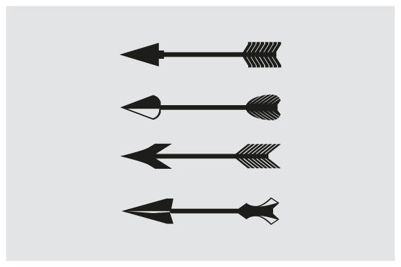 Stylistic Direction with Decorative Arrows and Feathers Arrows