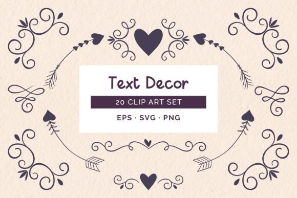 Valentine Day Decorative Set: Hand-Drawn Charm for Your Designs